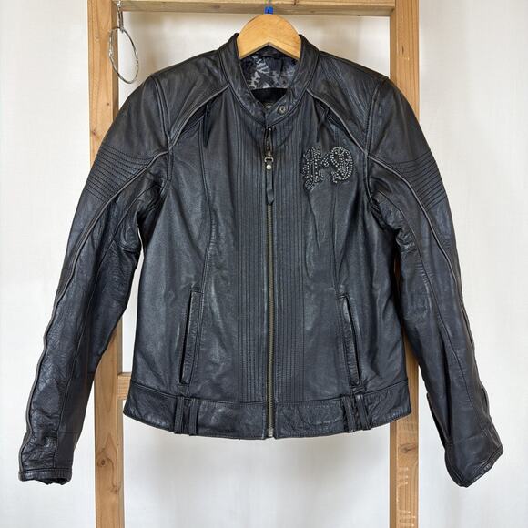 Harley-Davidson Jackets & Blazers - 2011 Harley Davidson Temptress Bling Studded Leather Riding Gear Jacket SZ XS